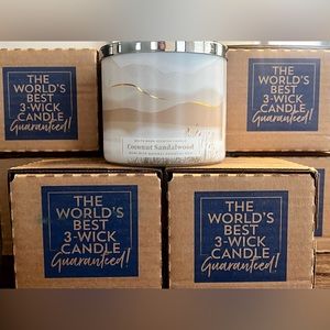 White Barn Coconut Sandalwood Scented 3-Wick Candle 14.5 oz NIB